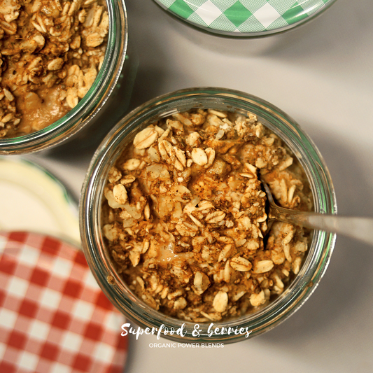 Overnight oat med äppelmos och Berry Beautiful